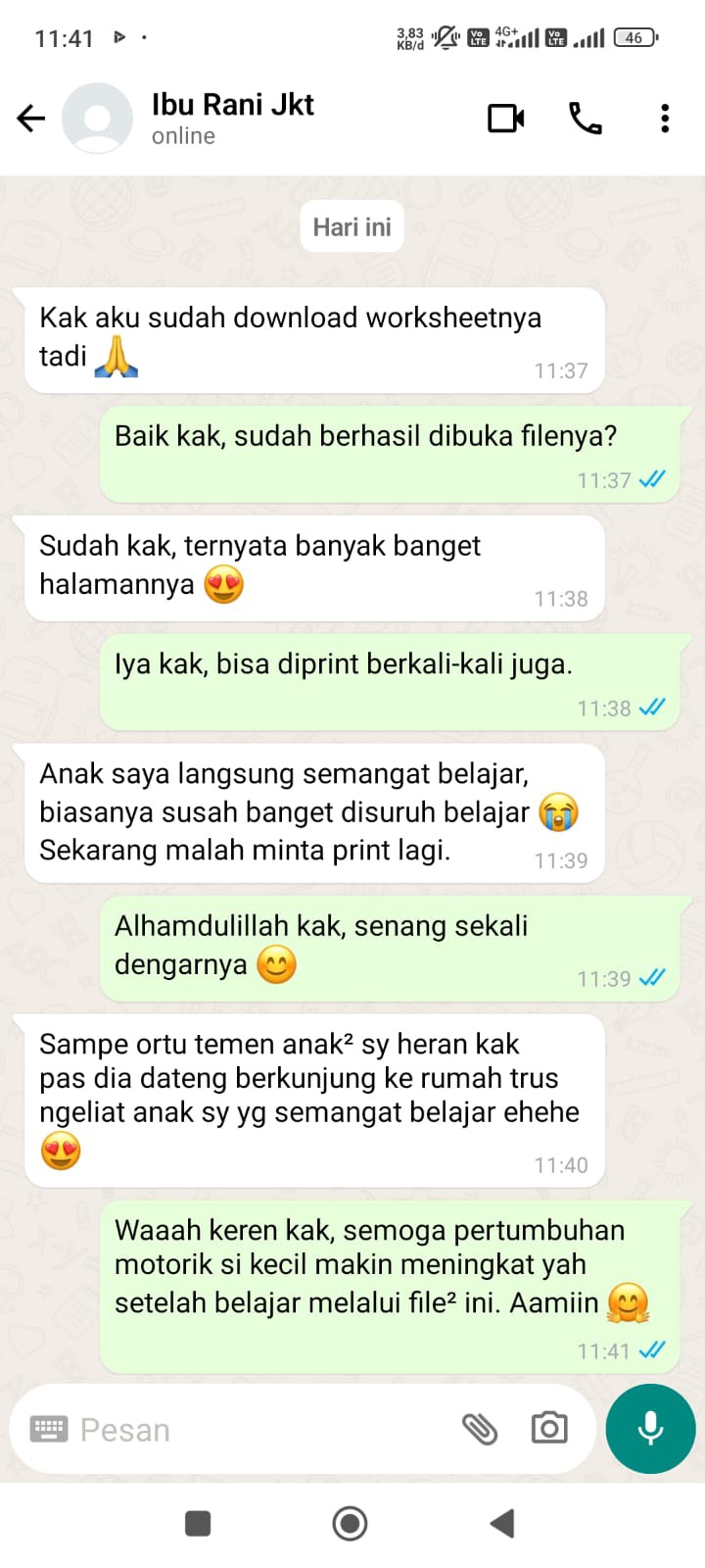 Testimoni Pembeli Worksheet Maysa Kids 3