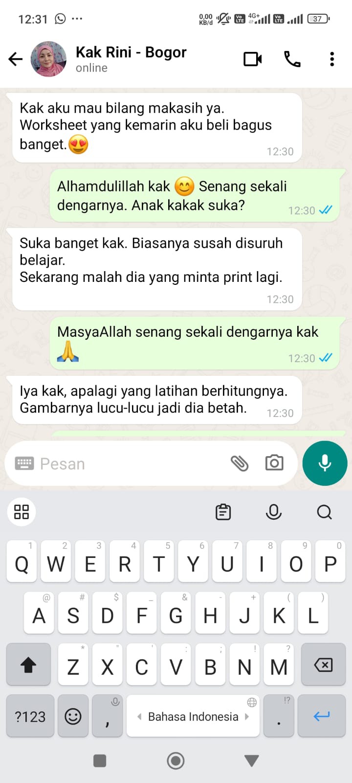Testimoni Pembeli Worksheet Maysa Kids 5